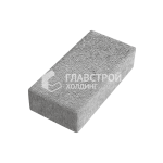 Тротуарная плитка Прямоугольник 20х10х10 см, серо-белая на камне